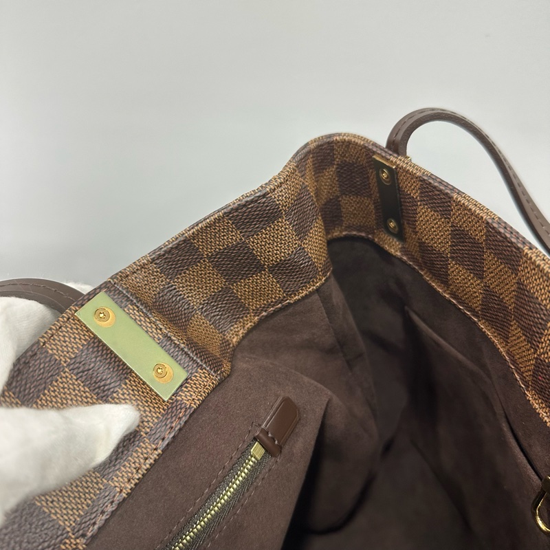 LV N41215 咖棋盤格金釦托特包-20