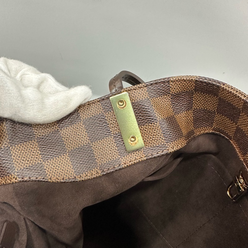 LV N41215 咖棋盤格金釦托特包-21