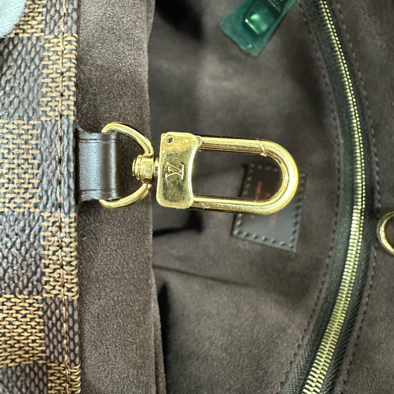 LV N41215 咖棋盤格金釦托特包-24