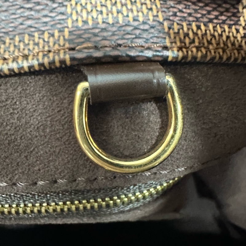 LV N41215 咖棋盤格金釦托特包-25