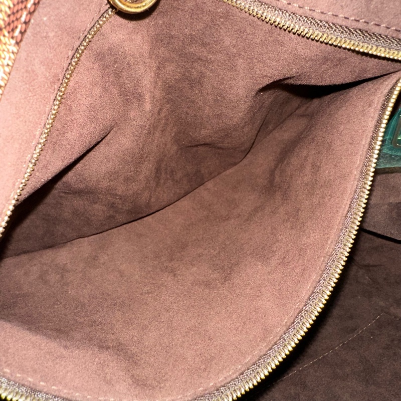 LV N41215 咖棋盤格金釦托特包-26