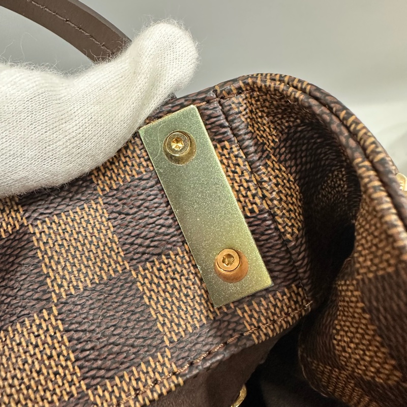 LV N41215 咖棋盤格金釦托特包-33