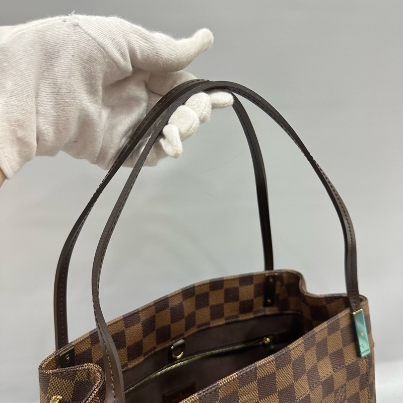 LV N41215 咖棋盤格金釦托特包-34