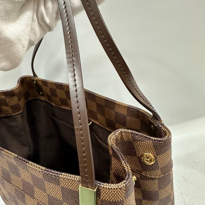 LV N41215 咖棋盤格金釦托特包-36