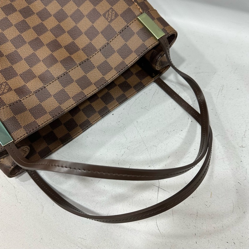 LV N41215 咖棋盤格金釦托特包-40