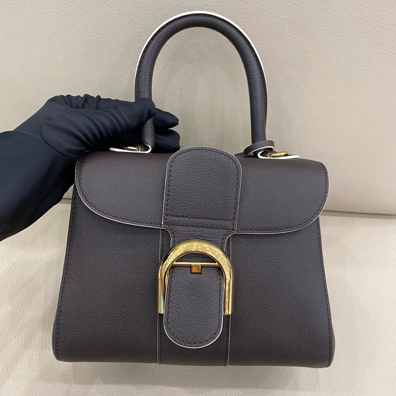 Delvaux Brillant mini 底長約20 巧克力色 有保卡和鏡子-1