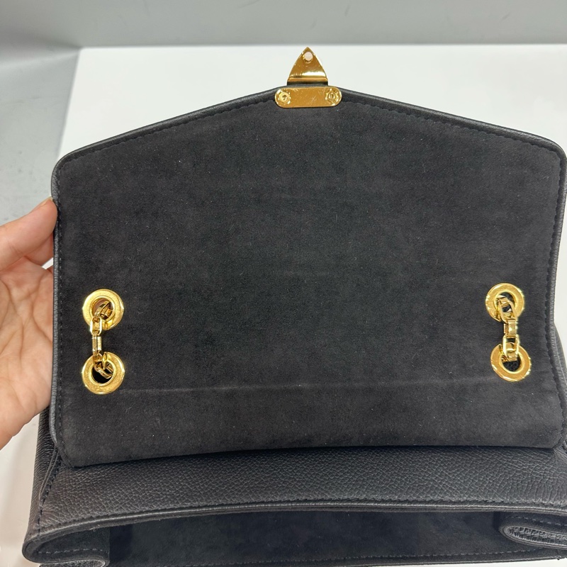 LV M48931 黑牛皮壓紋金釦GERMAIN 斜背包PM-19