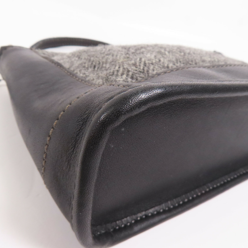 COACH 羊毛/牛皮皮革Hand Bag銀扣手挽袋-5