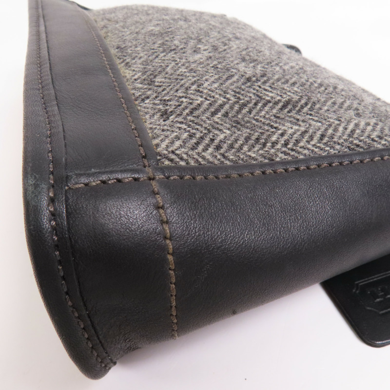 COACH 羊毛/牛皮皮革Hand Bag銀扣手挽袋-7