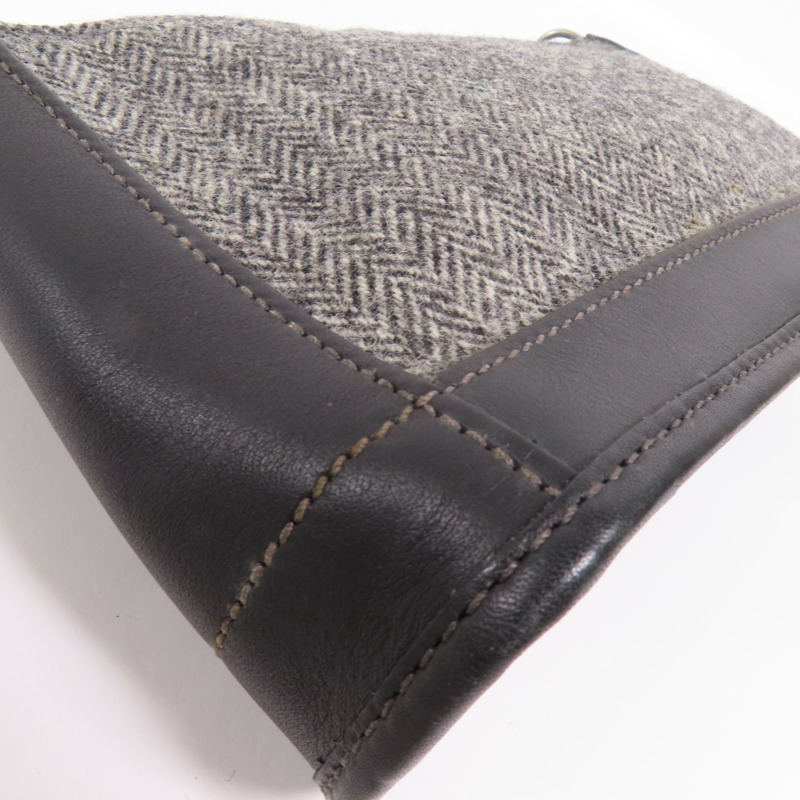 COACH 羊毛/牛皮皮革Hand Bag銀扣手挽袋-8