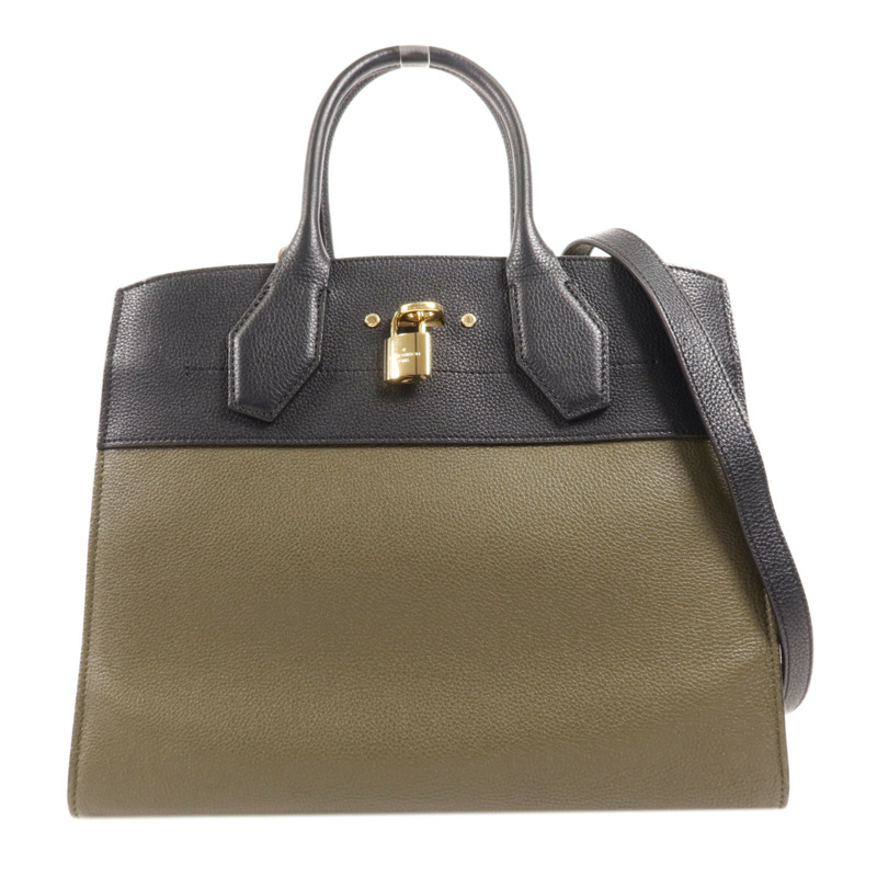 LOUIS VUITTON 牛皮皮革City Steamer MM金扣手挽肩背兩用袋-0