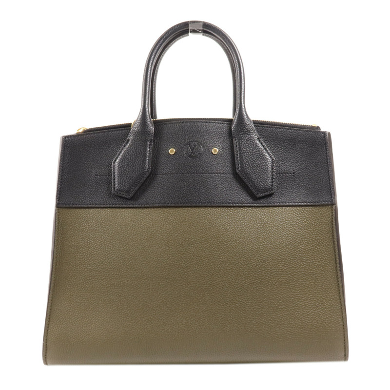 LOUIS VUITTON 牛皮皮革City Steamer MM金扣手挽肩背兩用袋-1