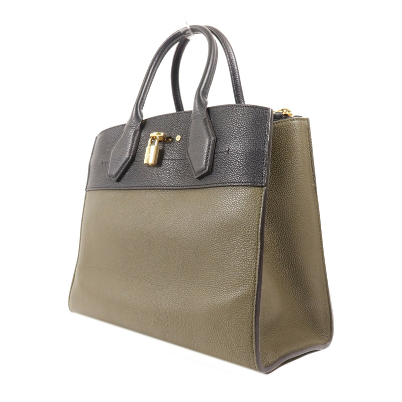 LOUIS VUITTON 牛皮皮革City Steamer MM金扣手挽肩背兩用袋-2