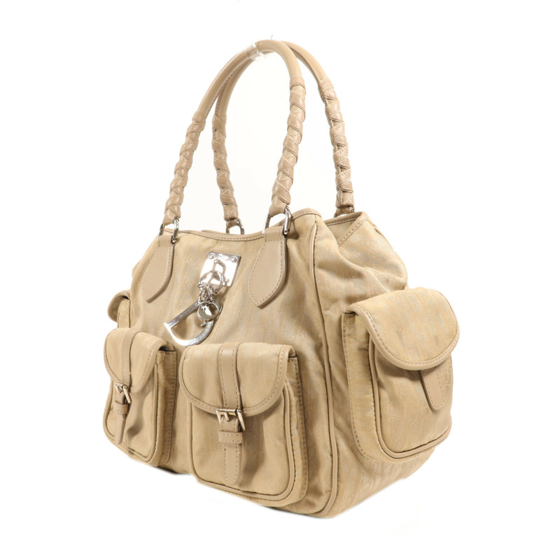 Dior 帆布Shoulder Bag銀扣肩背袋-2