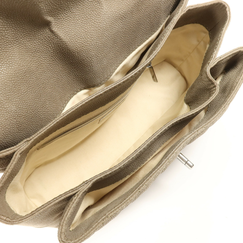 CHANEL 牛皮皮革Shoulder Bag銀扣肩背袋-4