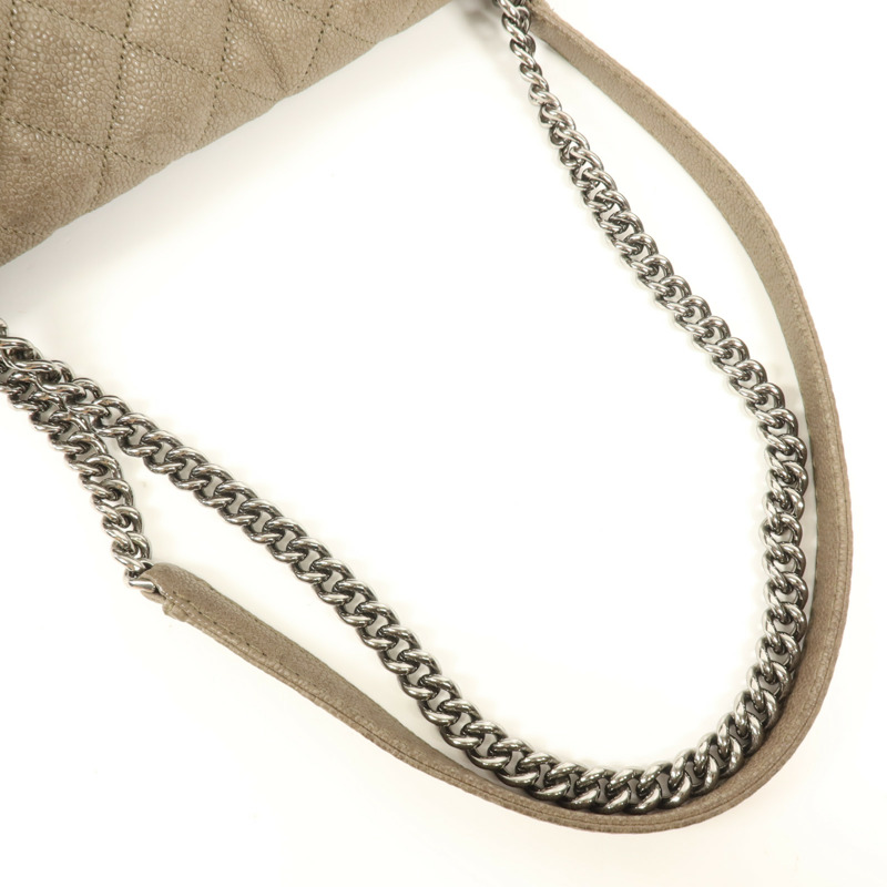 CHANEL 牛皮皮革Shoulder Bag銀扣肩背袋-7