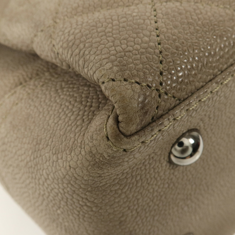 CHANEL 牛皮皮革Shoulder Bag銀扣肩背袋-9