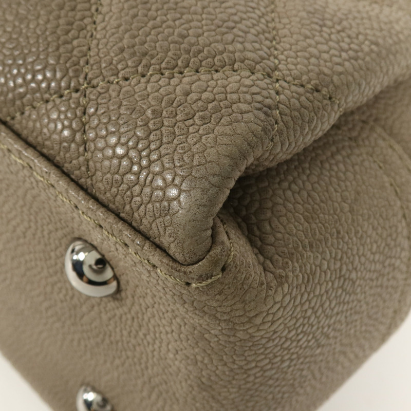 CHANEL 牛皮皮革Shoulder Bag銀扣肩背袋-10