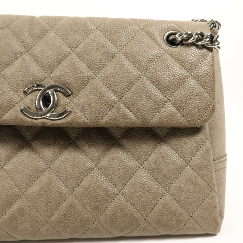 CHANEL 牛皮皮革Shoulder Bag銀扣肩背袋-18