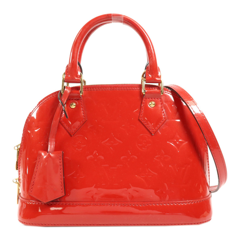 LOUIS VUITTON Monogram Vernis Alma BB金扣手挽肩背兩用袋-0