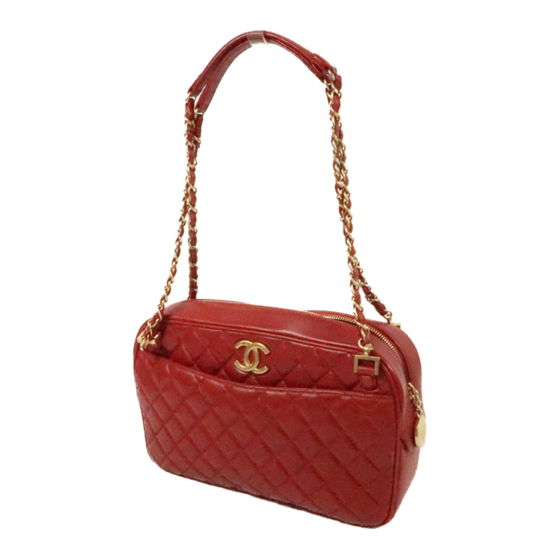 CHANEL 羊皮皮革Chain Shoulder Bag金扣鏈帶手挽肩背袋-2
