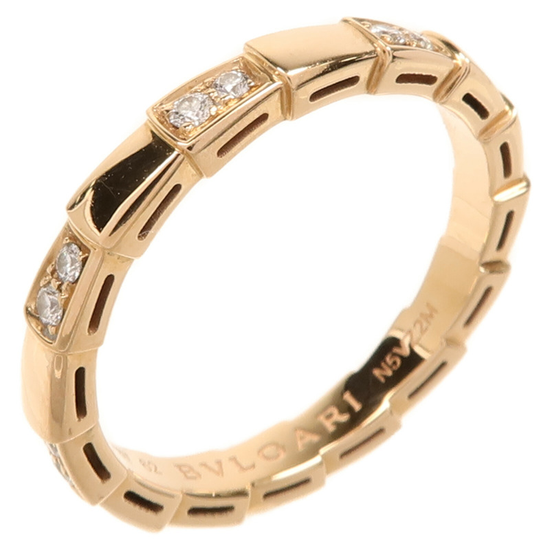 BVLGARI 18K玫瑰金Diamond Serpenti Viper Ring鑽石戒指Bvlgari#62/US#10-0