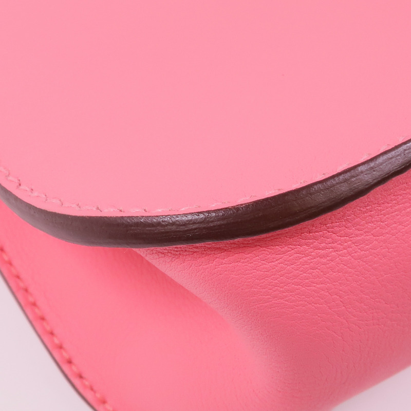 HERMES Swift皮革Mini Halzan金扣手挽肩背兩用袋Rose Azalee-13