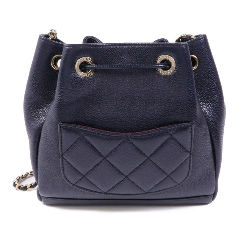 CHANEL 牛皮皮革Chain Shoulder Bag金扣鏈帶肩背袋-1