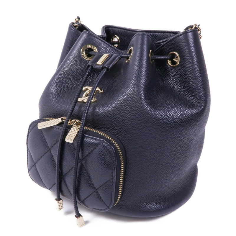 CHANEL 牛皮皮革Chain Shoulder Bag金扣鏈帶肩背袋-2