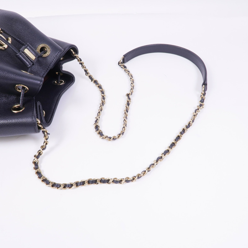 CHANEL 牛皮皮革Chain Shoulder Bag金扣鏈帶肩背袋-8