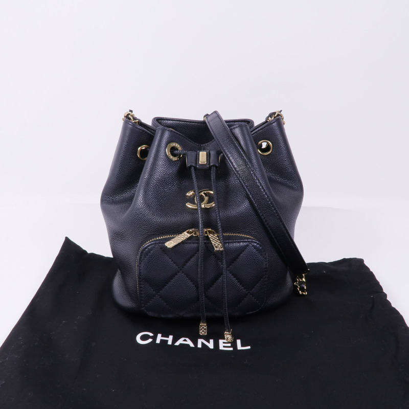 CHANEL 牛皮皮革Chain Shoulder Bag金扣鏈帶肩背袋-9