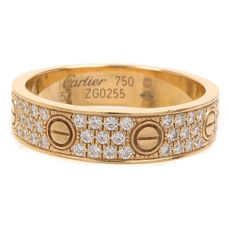 CARTIER 18K玫瑰金Love Ring Full Diamond鑽石戒指Cartier#54/US#6.75-1