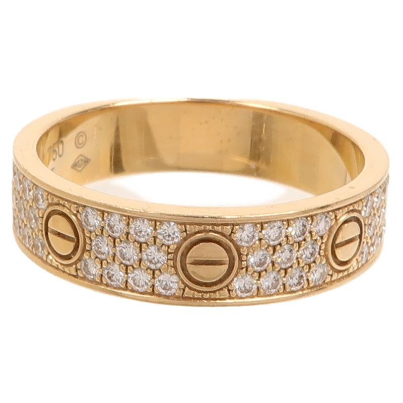 CARTIER 18K玫瑰金Love Ring Full Diamond鑽石戒指Cartier#54/US#6.75-3