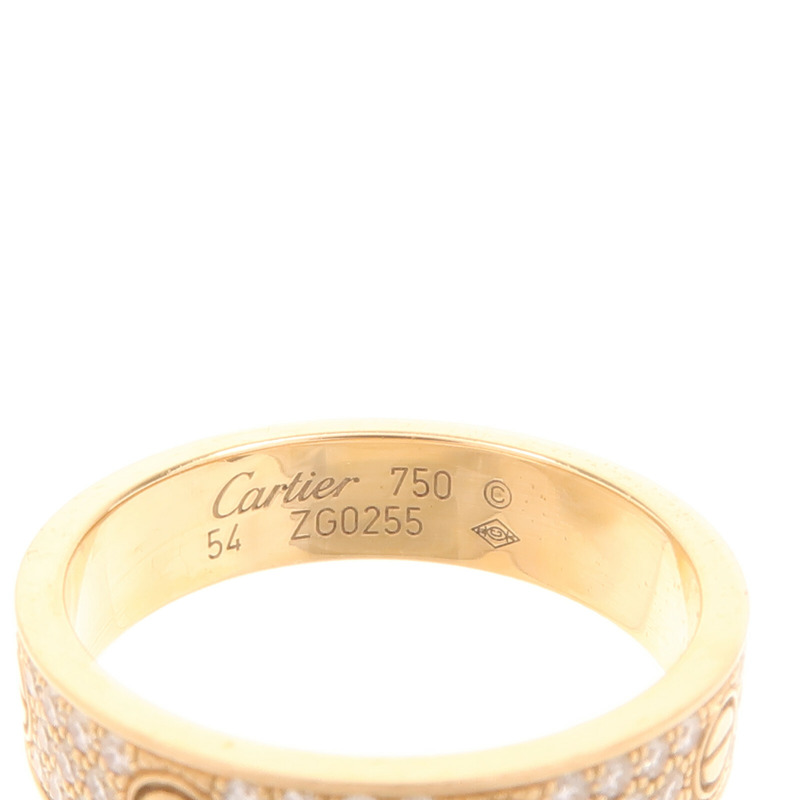 CARTIER 18K玫瑰金Love Ring Full Diamond鑽石戒指Cartier#54/US#6.75-4