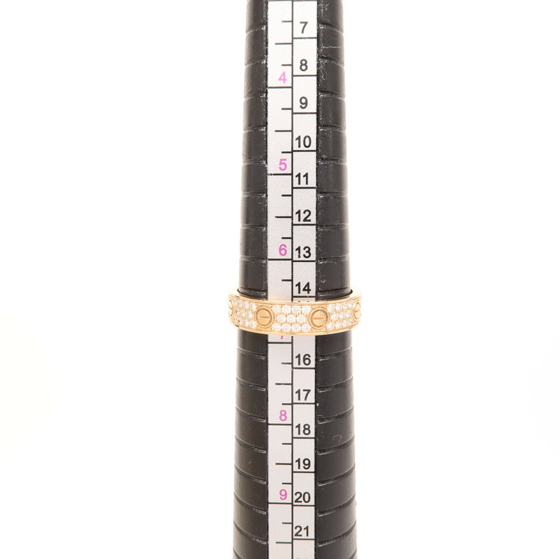 CARTIER 18K玫瑰金Love Ring Full Diamond鑽石戒指Cartier#54/US#6.75-5