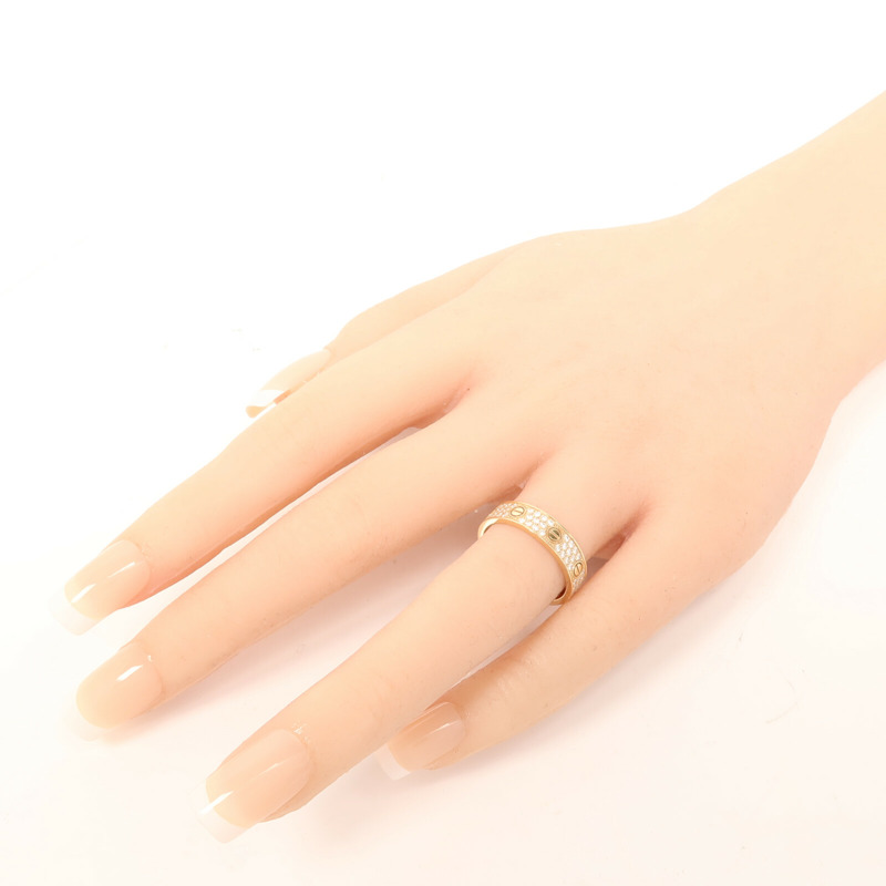 CARTIER 18K玫瑰金Love Ring Full Diamond鑽石戒指Cartier#54/US#6.75-6