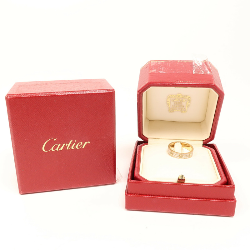 CARTIER 18K玫瑰金Love Ring Full Diamond鑽石戒指Cartier#54/US#6.75-7