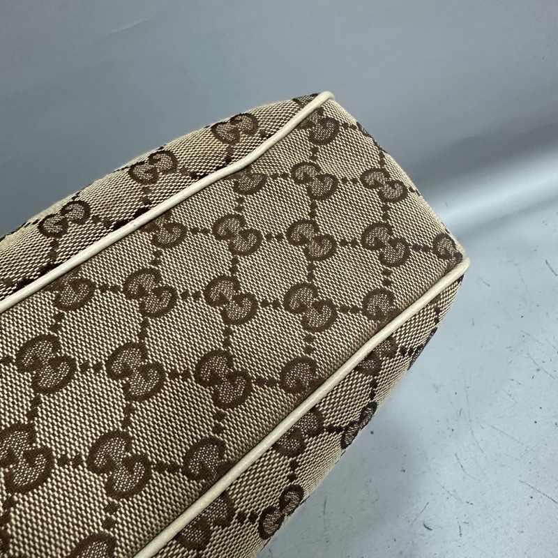 gucci 121023 老花pvc拼白皮肩背包 牛奶包-9