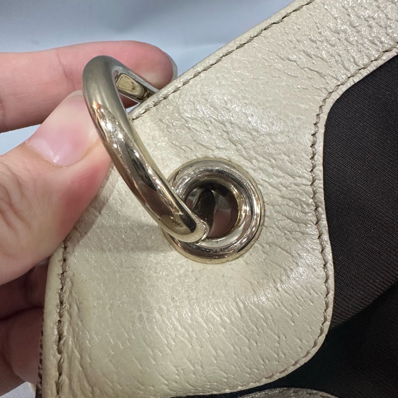 gucci 121023 老花pvc拼白皮肩背包 牛奶包-35