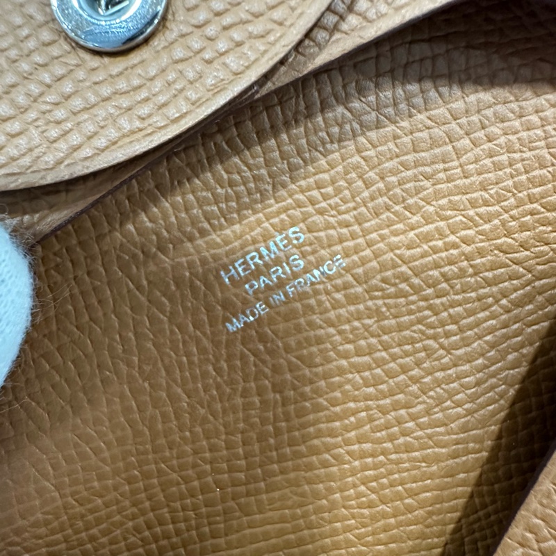 HERMES 焦糖色epsom bastia 零錢包-12