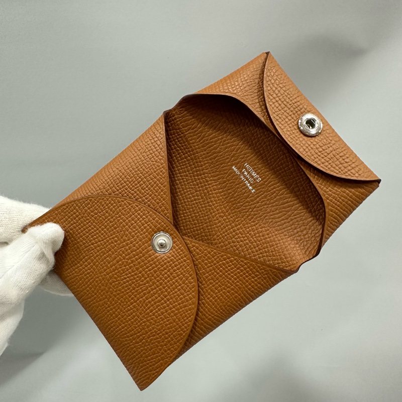 HERMES 焦糖色epsom bastia 零錢包-15