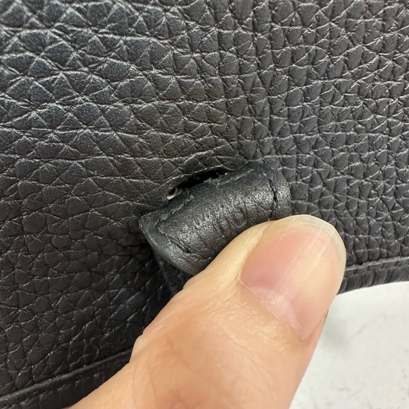 Hermes 黑色TC皮銀釦mini evelyne U刻-20