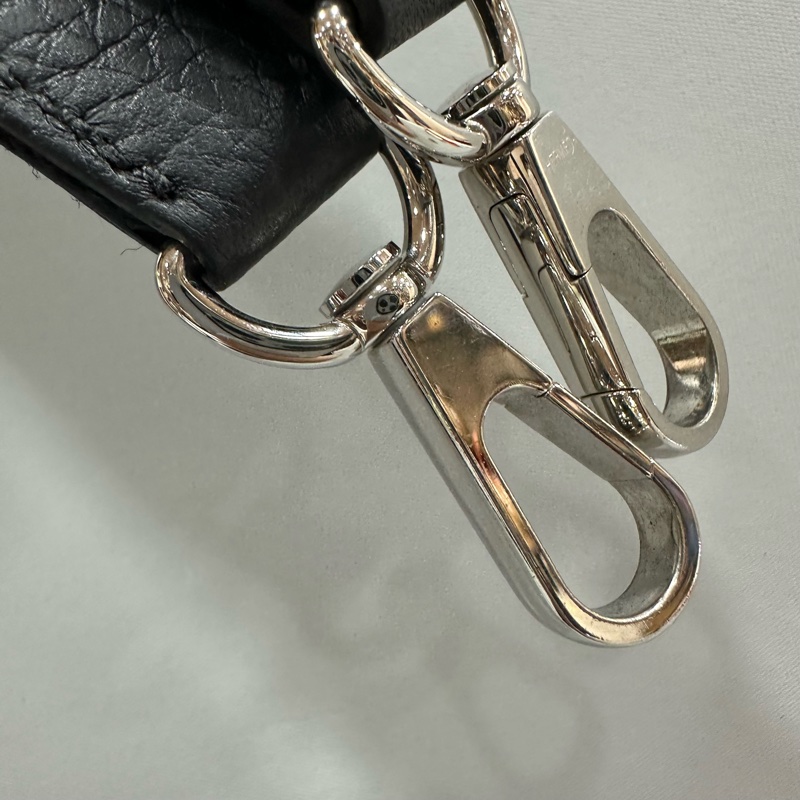 Hermes 黑色TC皮銀釦mini evelyne U刻-28