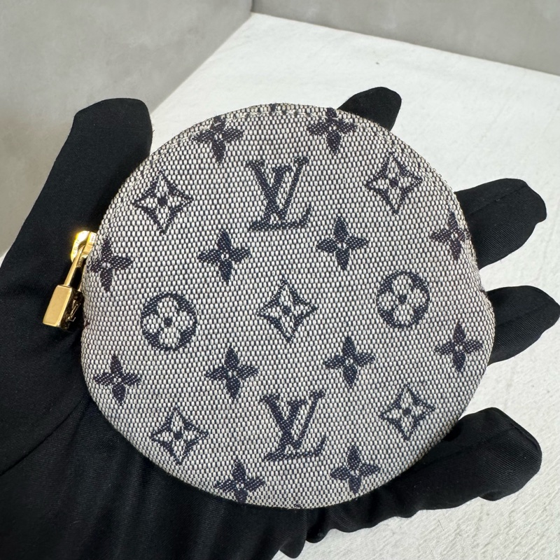 Louis Vuitton 灰色提花布零錢包-3