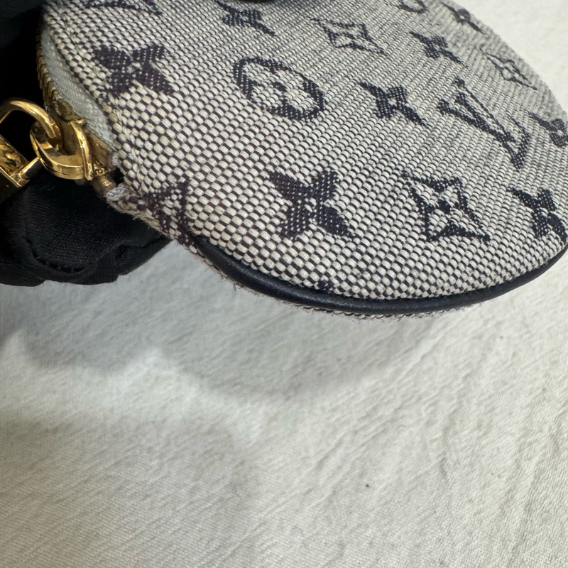 Louis Vuitton 灰色提花布零錢包-7