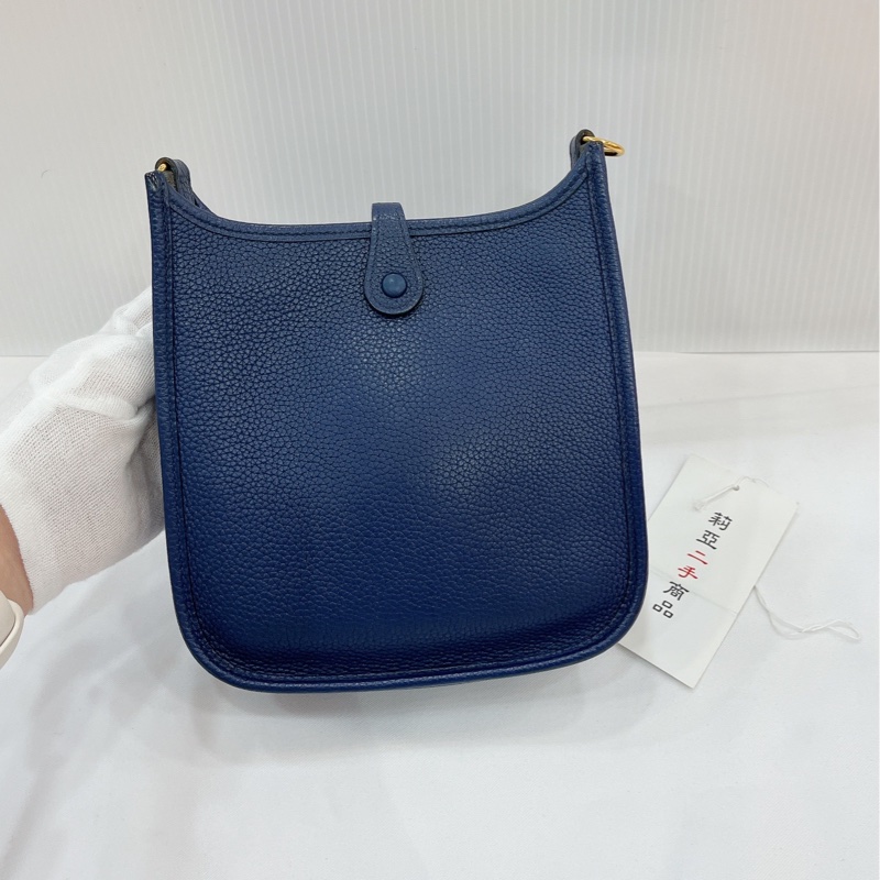 莉亞精品♡ Hermes mini Evelyne #D刻 深藍色 二手-3