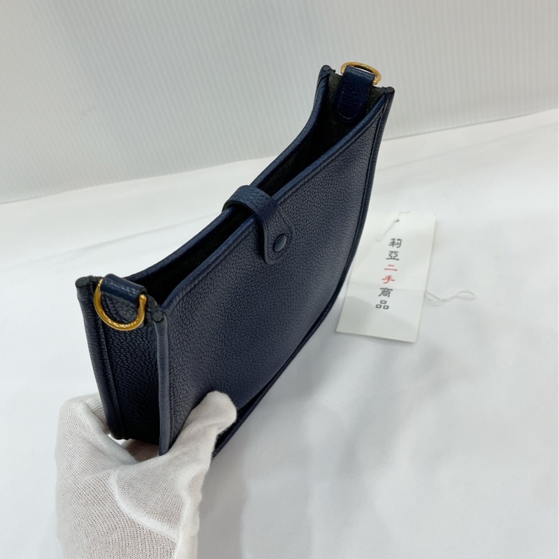 莉亞精品♡ Hermes mini Evelyne #D刻 深藍色 二手-4
