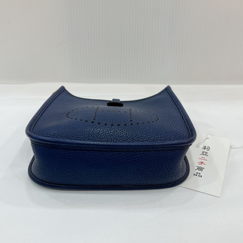莉亞精品♡ Hermes mini Evelyne #D刻 深藍色 二手-5