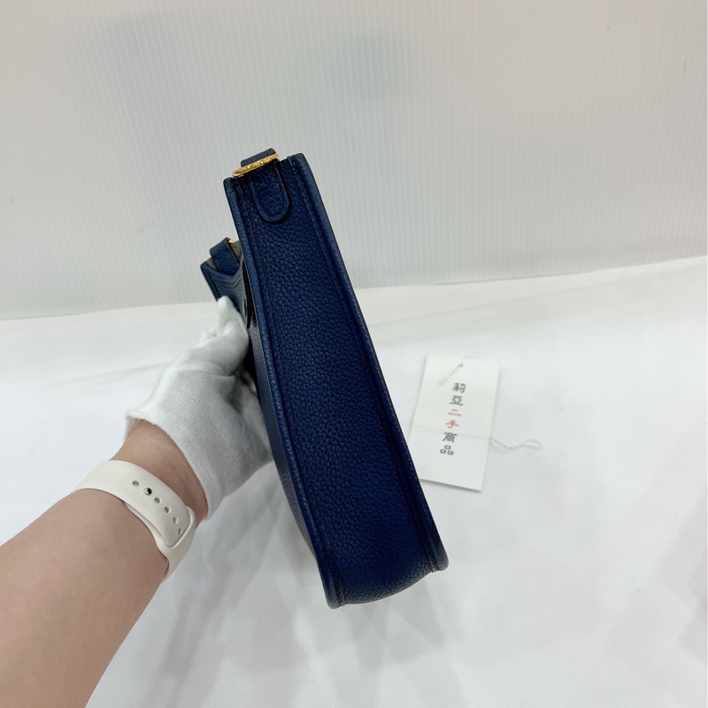 莉亞精品♡ Hermes mini Evelyne #D刻 深藍色 二手-7