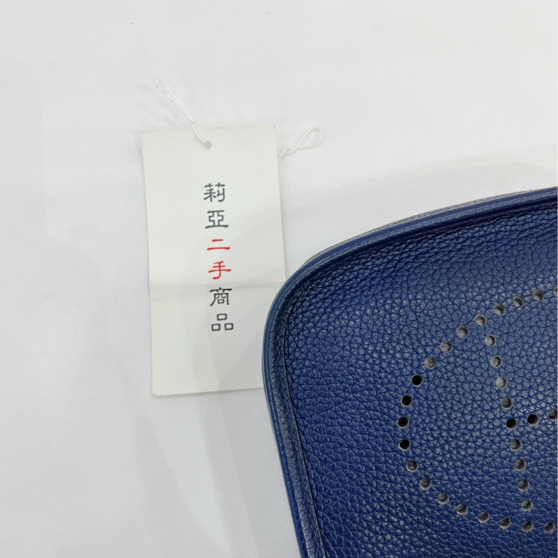莉亞精品♡ Hermes mini Evelyne #D刻 深藍色 二手-9